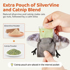 Potaroma Cat Toys 2 Pcs Flapping Sandpiper Pair-Mate, Lifelike Birds Chirp, Chargeable Touch Activated Kitten Fun Interactive Kitty Exercise with Catnip for All Breeds