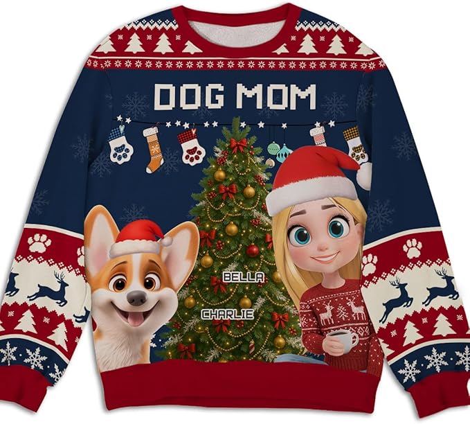 Wrappiness A Girl And Her Dog Christmas Sweatshirt - Cozy Unisex Fit Custom Shirt - Cute for Women Pet Lovers