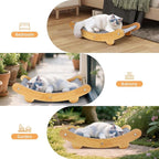 Cooling Cat Bed Hammock,Cats Cooling Mat, Comfort Gel Pet Pad, Indoor Elevated Cat Beds Chair, Curved Design, Pet Mat, Pet Furniture Couch, Wear-Resistant PVC Waterproof Fabric（Grey）