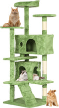 BestPet 54in Cat Tree Tower for Indoor Cats,Multi-Level Cat Furniture Activity Center with Cat Scratching Posts Stand House Cat Condo with Funny Toys for Kittens Pet Play House,Green