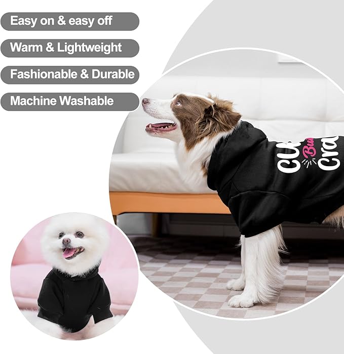 EXPAWLORER Valentine's Day Dog Hoodie-Soft and Warm Dog Sweaters, Pet Clothes Autumn Winter Coat Sweatshirt with Cute But Crazy Print for Puppy,Cat, Small Medium Large Dogs