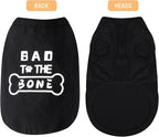 Discover Cozy Cotton Canine Wear: Soft, Lightweight, and Breathable Dog Shirt Vest with Eye-Catching Graphics(Bad to The Bone), Keeping Your Furry Friend Warm and Comfy! Grey L