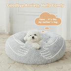 WNPETHOME Calming Dog Bed Cat Bed Donut, Faux Fur Pet Bed Self-Warming Donut Cuddler, Comfortable Round Plush Dog Beds (30 x 30 x 10 Inch, Light Grey)