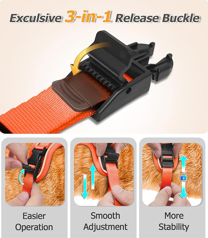 Halypet Cat Harness and Leash Set [MAX Safety 4th-Gen Upgrade] Escape Proof Adjustable Cat Leash Comfortable Soft Vest Easy to Wear Kitten Harness with Reflective Strip for Cats Walking, XS Orange