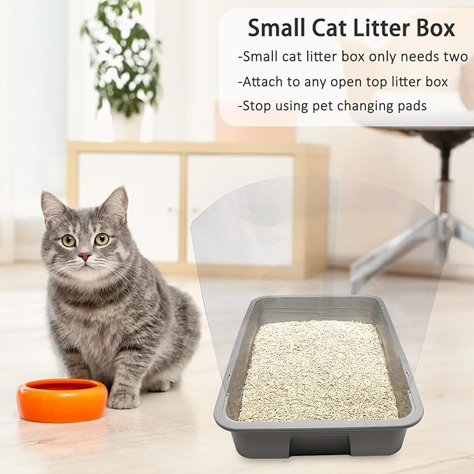 6PCS Cat Litter Box Pee Shields,Transparent Easy Clean Splash Guard for Open Top Litter Pan 14.5×11.5in- Litter Box Not Included(6, Clear)