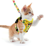 Halypet Cat Harness and Leash Set for Walking, Escape Proof Adjustable Vest Harness with 3-in-1 Integrated Buckles, Easy Control Soft Breathable Mesh with Reflective Strips for Cats, XS, Bright Yellow