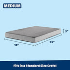 Barkbox Orthopedic Dog Bed with Memory Foam, Premium Comfort for Dogs and Puppies, Dog Beds for Joint Relief and Restful Sleep, Durable and Easy to Clean - Grey, Medium
