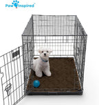 Paw Inspired Washable Padded Crate Mats for Dogs | 35” x 22” Pad, Fits 36-inch Kennels | Leakproof, Waterproof Bottom, Plush Pet Beds (Dark Brown)