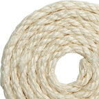 Natural Sisal Rope 1/4 Inch 6mm 98-Feet for Cat Scratching Post Tree Tower Replacement Repair and Replace, DIY Hemp Twine Rope for Cat Scratching Furniture Window Perch and Crafts Gardening