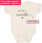 COUPLEHOODIES Personalized Baby Onesie Bodysuit – Custom Embroidery Gift for Pregnancy Reveal Baby Shower or First Grandchild