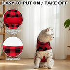 EXPAWLORER Soft Cat Sweater - Checked Sweaters for Cats Only Warm Kitten Clothes, Fall and Winter Pet Coat Pullover Design, Fleece Sweatshirt Clothing Also for Puppy Small Dogs, Small