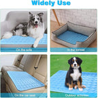 Washable Dog Cooling Mat Ice Silk Cooling Mat for Dogs Pet Self Cooling Pad Blanket Dog Cooling Pad for Indoor & Outdoor Car Seats (Blue, 20x16 in)
