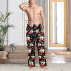 Custom Couple Pajama Pants Sock with Funny Face, Personalized PJ Anniversary Birthday Women Men Pants