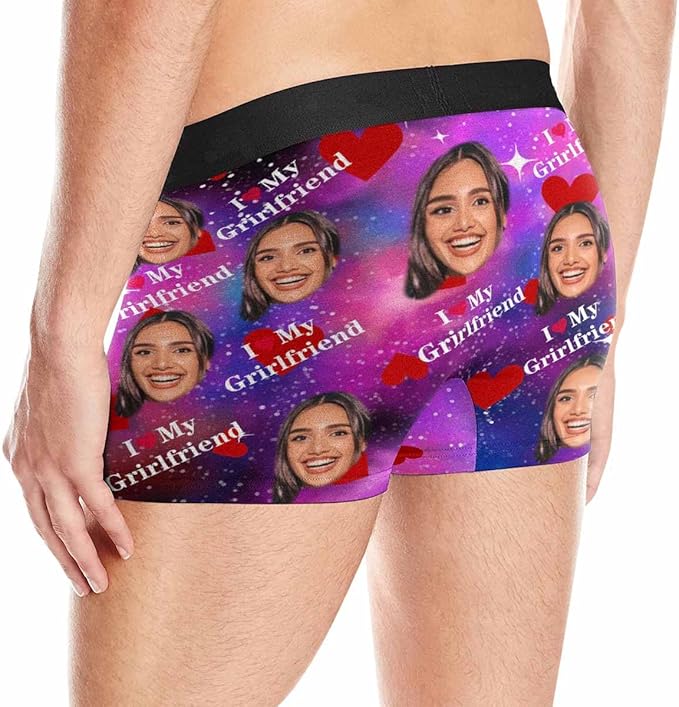 M YESCUSTOM Custom Faces Funny Short Briefs Gift for Husband Underwear