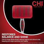 CHI for Dogs Self Cleaning Slicker Brush with Pivoting Head, Small Dog Grooming Brush for Detangling and Removing Loose Hair, Fine Wire Pins for Small Breed Dog Coats, Ergonomic Handle - 3 Pack