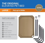 Coolaroo Original Elevated Dog Bed - Breathable Off-The-Ground Pet Bed with Cooling Fabric, Joint Relief & Moisture-Resistant Fabric, 100% Recyclable, Easy Clean, Nutmeg, Large