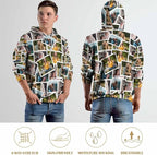 Artsadd Custom Face Unisex athletic Pockets Sweatshirt Loose Hoodie Custom Christmas Long Sleeve Sweatshirt Hooded Pullover
