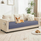 Waterproof Dog Bed Cover Pet Blanket, Soft Couch Cover for Dogs Washable, Non-Slip Dog Blanket Protect Furniture Couch Sofa Car for Puppy Large Dogs Cat (52x82 Inch, Grey Blue)