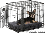 MidWest Homes for Pets QuietTime XXS Dog Bed – Gray Faux Fur Bolster, Ultra-Soft and Machine Washable, Fits 18-Inch Crates and Carriers, for Small Dogs and Cats