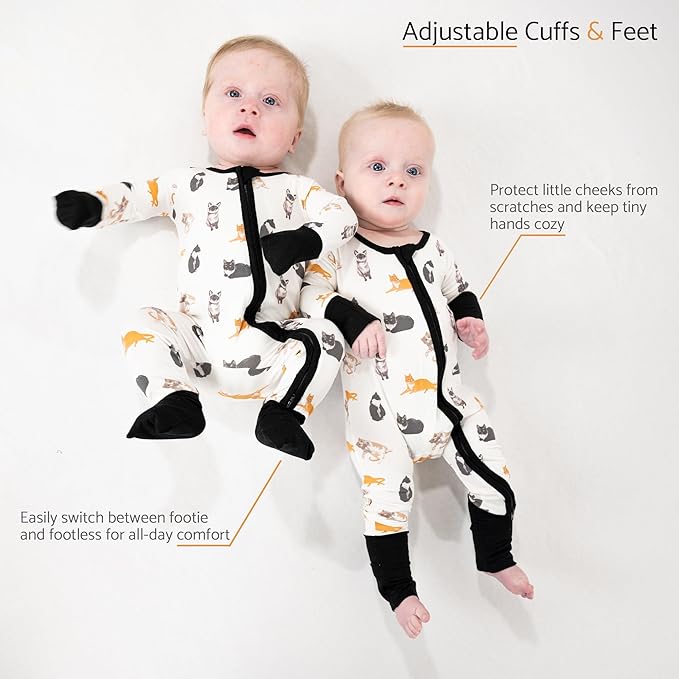 LollyBanks Baby Pajamas, Baby Romper 95% Bamboo Viscose and 5% Spandex