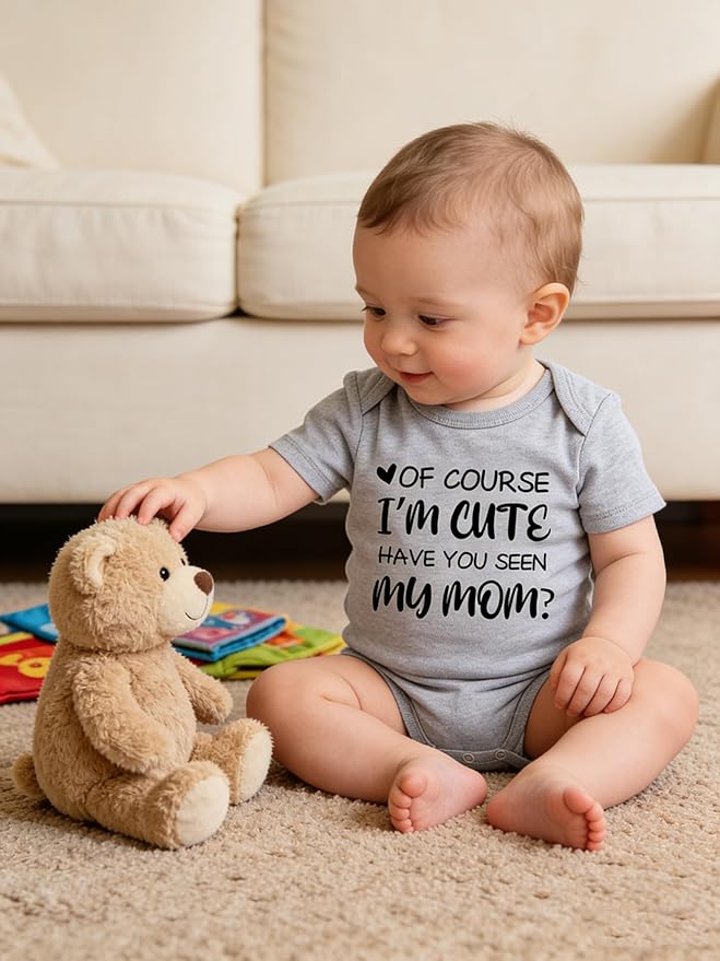 UNIFACO Unisex Baby Funny Saying Outfit Short and Long Sleeve Bodysuits Romper 0-18M