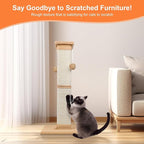 Cat Scratching Post 33 Inch Nature Sisal Cat Scratch Post for Indoor Cats, Large Cat Scratcher Protect Your Furniture Orange