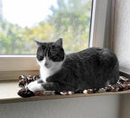 Cat Window Sill Pet Pad Perch, Knitted Window Perch Pet Mat Pillow Seat Bed, Cat Cushion for WindowSill, Double Sided Window Perch (Beige, 8"x24")