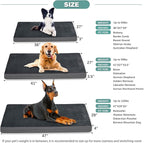 Waterproof XL Dog Beds Large Sized Dog, Orthopedic Washable Crate Pad 42 inch, Extra Large Foam Pet Bed with Removable Cover Reversible, XLarge Anti-Slip Kennel Pad, 41"x27", Dark Gray