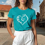 Cat Shirts for Women Cat Mom Tshirts Pet Lover Shirt Cats Paw Print Tee Tops