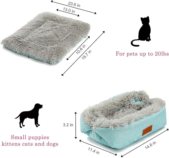 Self Warming Cat Bed, Foldable Self Heated Cat Mat Extra Warm Thermal Heating Pad 24 x 20 inch for Indoor Outdoor Cats, Non-Slip Bottom Washable Non Electric
