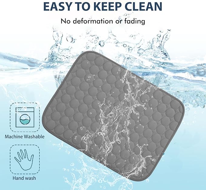 MICROCOSMOS Summer Cooling Mat & Sleeping Pad- Water Absorption Top, Easy Carry, EZ Clean, Materials Safe. Keep Cooling for Pets, Kids and Adults.(Dark Grey, 40" x 28")