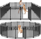Dog Playpen Dog Fence Outdoor for Yard 47" H with 16 Panels Sturdy Portable Puppy Playpen for Indoor Outdoor RV Camping Use - Black Silver