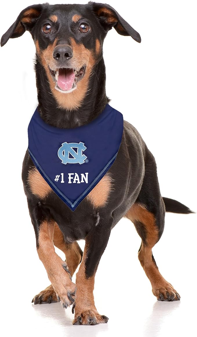 Pets First NCAA University of NC Personalized Tie Around Bandana for Dogs & Cats, Size Large/X-Large. Custom Dog Bandana Scarf Bib for Pet Cat Dog. The Ultimate Game-Day & Party Customizable Bandana