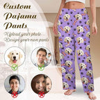 Custom Couple Pajama Pants Sock with Funny Face, Personalized PJ Anniversary Birthday Women Men Pants