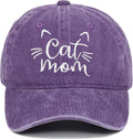 CORIRESHA Cat Mom Baseball Cap Washed Denim Cotton Adjustable Unisex Hat