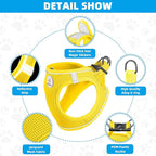 Hipubby Dog Harness and Leash Set, No Pull Soft Mesh Puppy Harness for Small Medium Dogs, Cats - Step in Reflective Breathable Lightweight Vest Harness for Walking, Training - Yellow, S