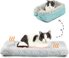 Self Warming Cat Bed, Foldable Self Heated Cat Mat Extra Warm Thermal Heating Pad 24 x 20 inch for Indoor Outdoor Cats, Non-Slip Bottom Washable Non Electric