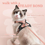 rabbitgoo Cat Harness and Leash for Walking, Escape Proof Soft Adjustable Vest Harnesses for Cats, Easy Control Breathable Reflective Strips Jacket, Light Salmon Pink, M