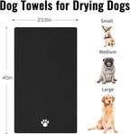 3 Pack Microfiber Dog Towels for Drying Dogs, Super Absorbent and Soft Pet Grooming Towel, 40 Inch X 23.6 Inch, Perfect Dog Drying Towels for Large, Medium or Small Dogs, Black