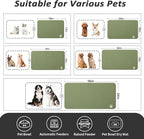 Dog Food Mat - Absorbent Cat Mat for Food and Water, No Stains Pet Feeding Bowl Mat, Easy to Clean Pet Placemats, Quick Dry Dog Water Dispenser Mat for Messy Drinkers | Paw Green 24"x36"