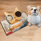 Absorbent Pet Dog Bowl Mat for Food and Water, Pet Cat Food Feeding Mat with Non Slip Rubber Backing, Dog Food Mats for Floors Waterproof, 24"x32"