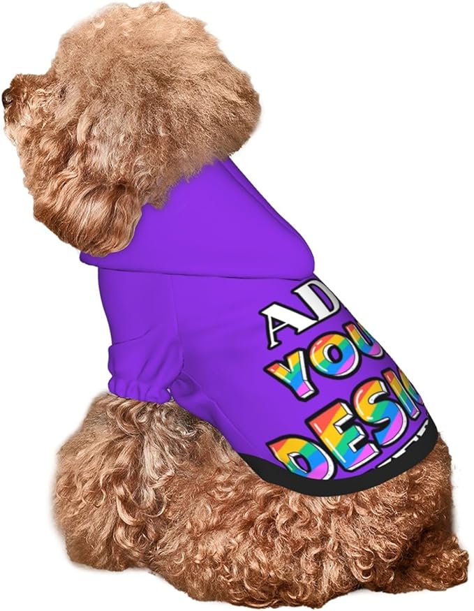 Custom Dog Hoodie, Personalized Dog Sweatshirt, Dog Clothes for Small Dogs Customizable, Blue Violet, XS, Ropa para Perros Pequeños, Customized Pets Puppy Clothes, Personalized Gifts