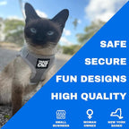 Travel Cat Harness and Leash Set - Adjustable Fit Mesh Cat Harness and Reflective Strap - Comfort Walking Vest for Kitten for Outdoor Walking, Hiking (Extra Small, Grey)