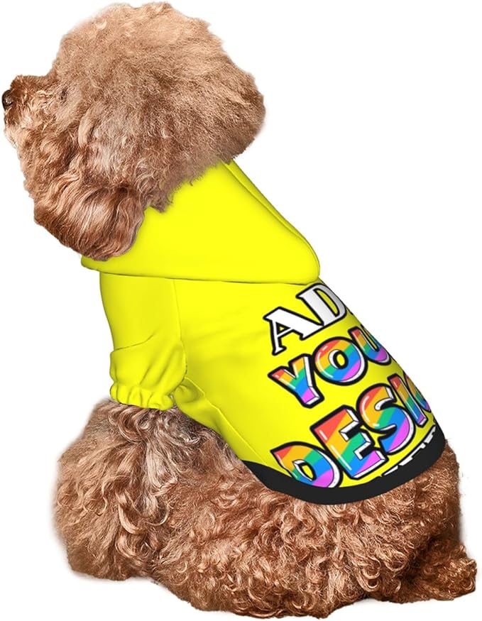 Dog Hoodie Design Your Own Personalized Pet Hoodies Small Pets Wear Shirt Customized Dog Clothes Custom Hooded Sweatshirt Pullover Text Image Dogs Puppy Cat and Kitten, Yellow, XL,