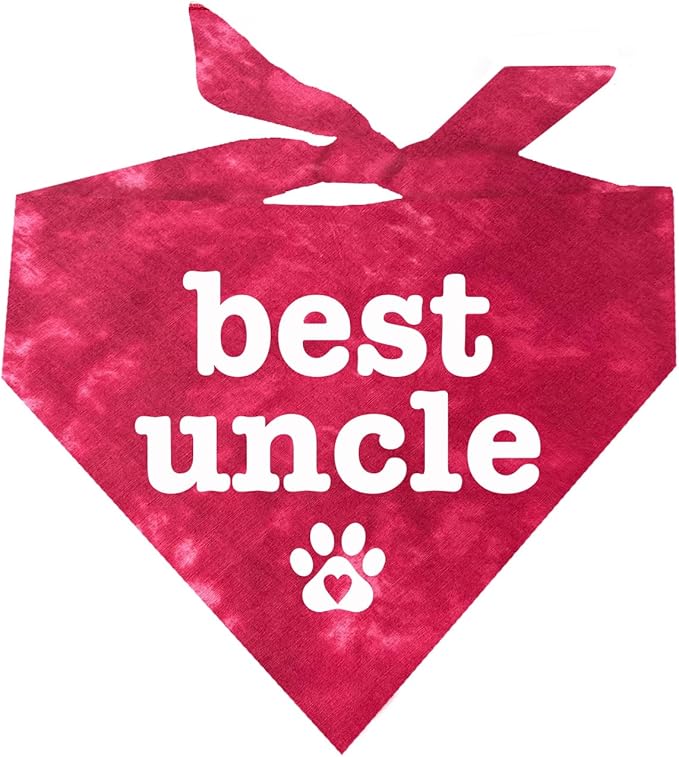 Best Uncle Father's Day, Valentine's Day, Birthday Dog Bandana (Red Scrunch, OS 588)