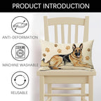 German Shepherd Dog Lumbar Decorative Throw Pillow Cover 12 x 20, Rectangular Paw Prints Outdoor Home Decor Pet Owner Lover Gift, Sofa Couch Cushion Case Housewarming Gifts