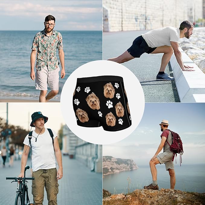 Personalized Underwear for Men with Face Custom Face Boxers Customized Boxer Briefs Funny Gifts for Him Husband Boyfriend