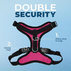 Voyager Step-in Pet Harness - All Weather Mesh, Adjustable Step in Harness for Cats and Dogs by Best Pet Supplies - Fuchsia/Black Trim, XS
