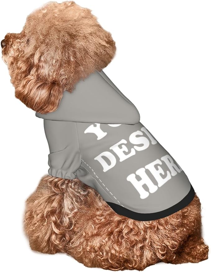 Personalized Chihuahua Dog Hoodie, Custom Pet Warm Sweatshirt Costume with Name Number Photo, Customize ID Clothes for Pupppy Kitten Dogs Cats, Grey, L