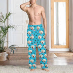 Custom Couple Pajama Pants Sock with Funny Face, Personalized PJ Anniversary Birthday Women Men Pants